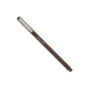 Brown pen with a silver clip and silver Le Pen brand name on a white background.
