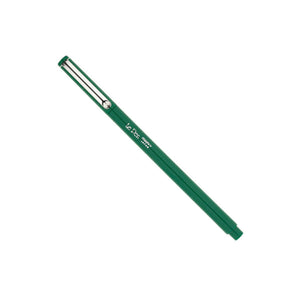 Green pen with a silver clip and silver Le Pen brand name on a white background.