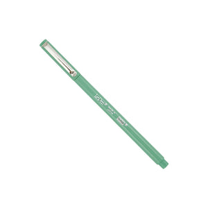 Green pen with a silver clip and silver Le Pen brand logo on a white background