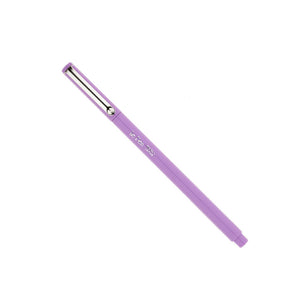 Purple pen with a silver clip and silver Le Pen brand name on a white background