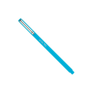 Blue pen with a silver clip and silver Le Pen brand name on a white background