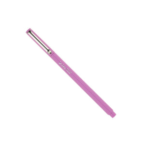 Pink pen with a silver clip and silver Le Pen brand logo on a white background