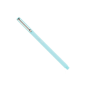 Light blue pen with silver Le Pen brand logo and a silver clip on a white background