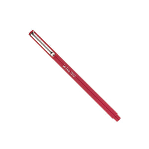 Red pen with a silver clip and silver Le Pen brand name on a white background.