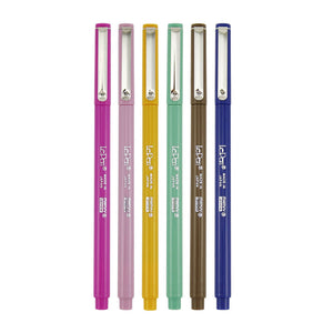 Set of five colorful pens with visible Le Pen brand name on a white background