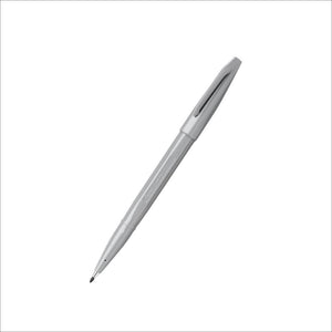 Silver pen on a white background