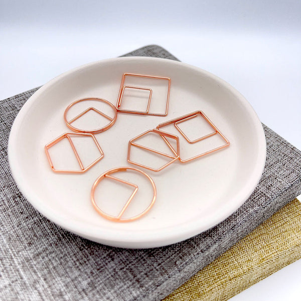 Square Paper Clips - Rose Gold - Trixie & Jax Paper Company