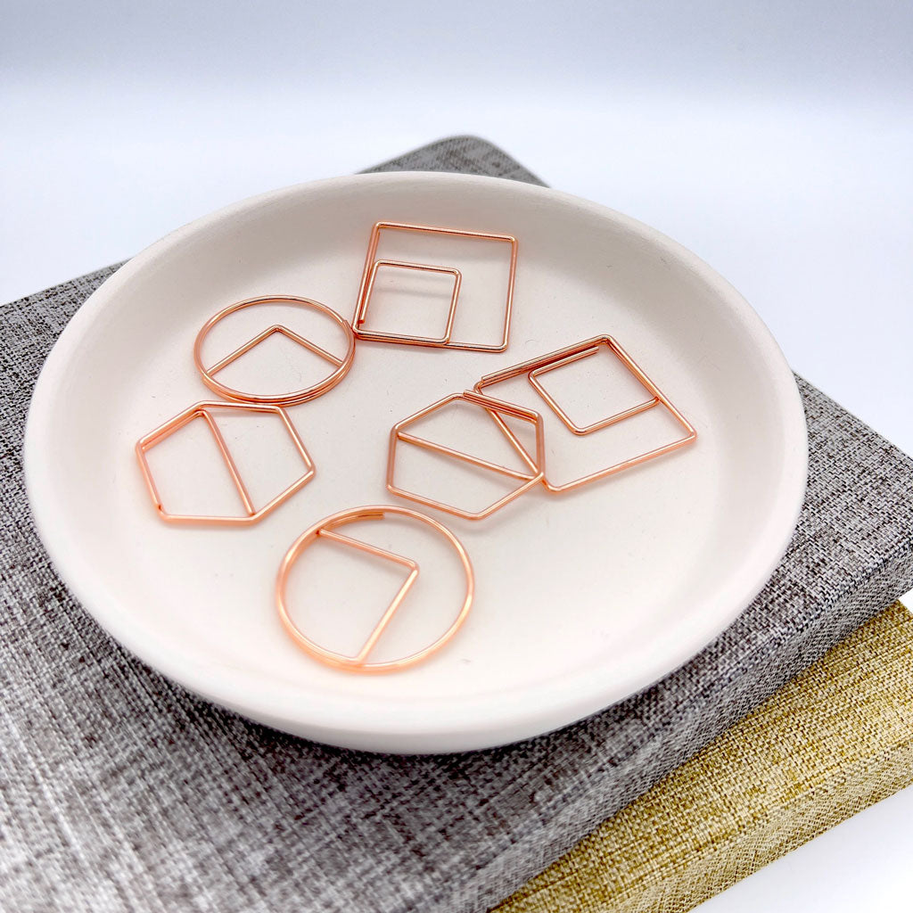 rose gold hexagon paper clips