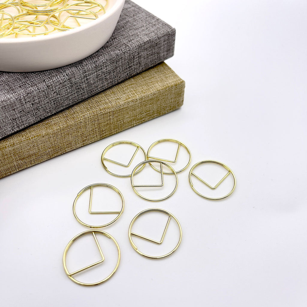gold circle paper clips