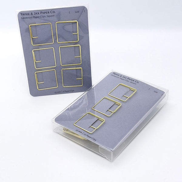 Square Paper Clips - Gold - Trixie & Jax Paper Company