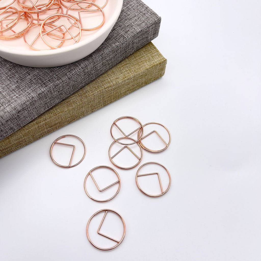 rose gold circle paper clips