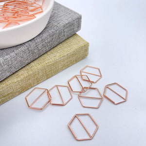 rose gold hexagon paper clips